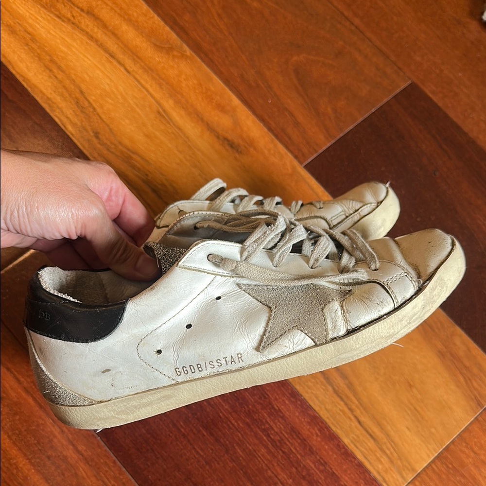 Golden Goose Superstar, Silver Glitter Tongue, Well Loved, Size 37, Authentic